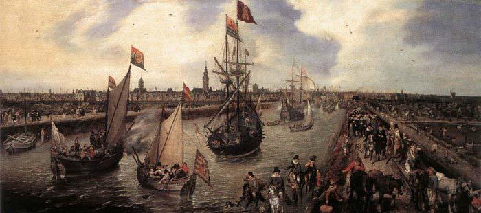 Adriaen Pietersz Vande Venne The Harbour of Middelburg oil painting image